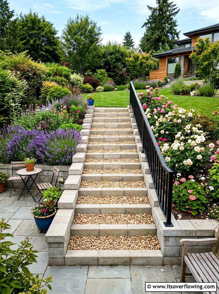 Garden Stairs - 25 recycled garden ideas with concrete blocks