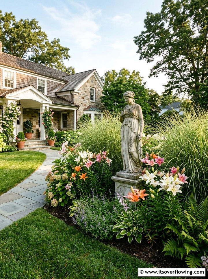 Garden Statue - 25 garden decor ideas for front yards