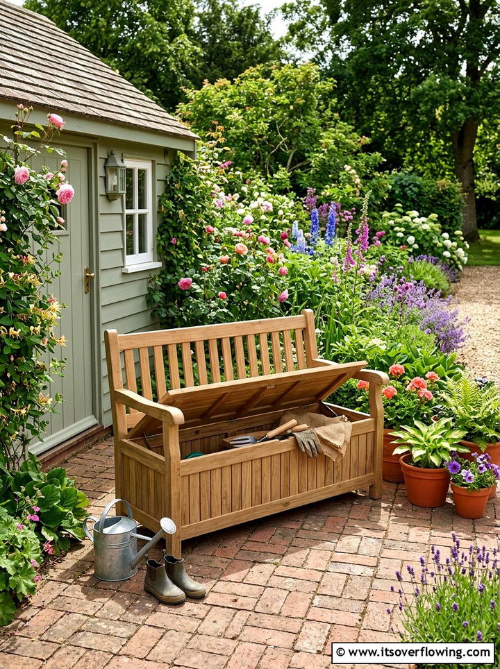 Garden Storage Bench For Tools - 25 garden ideas with bench seating