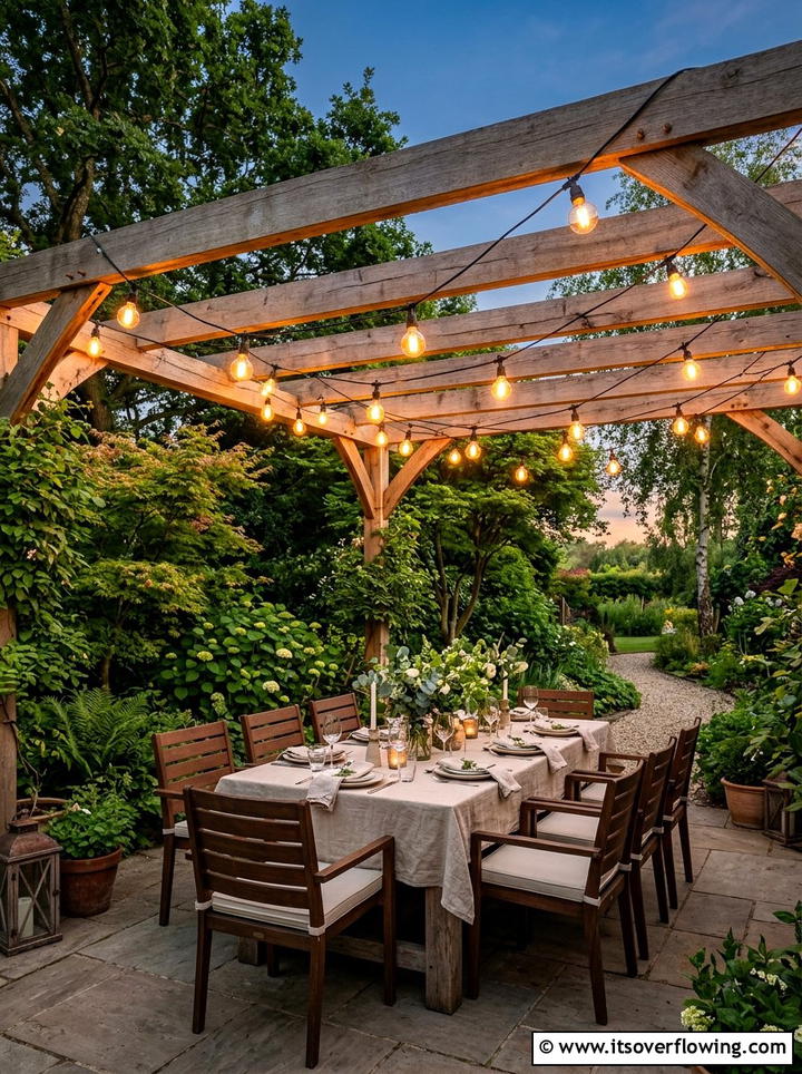 Garden String Light - 25 garden decor ideas with boho accents