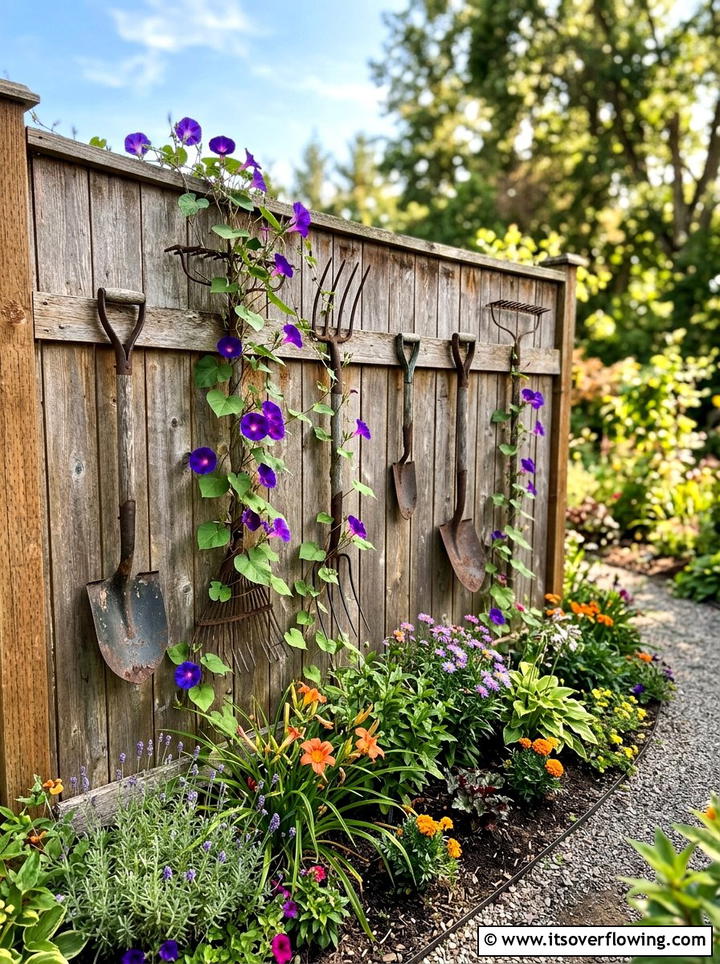Garden Tool Decor - 25 reusing old things ideas for flower garden
