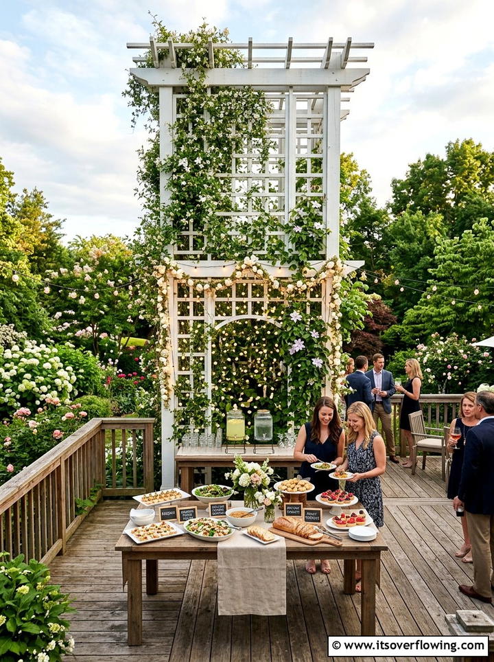 Garden Trellis Backdrop - 25 backyard decorating ideas with garden party style