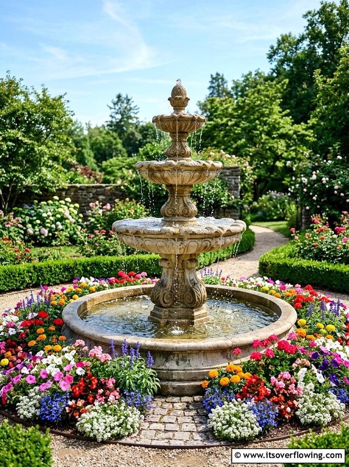 Garden Water Fountain - 25 garden decor ideas with summer decor