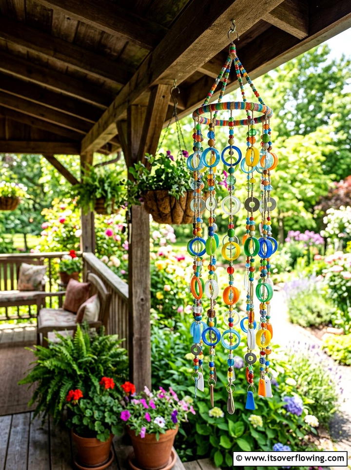 Garden Wind Chime - 25 recycled garden ideas with plastic bottles