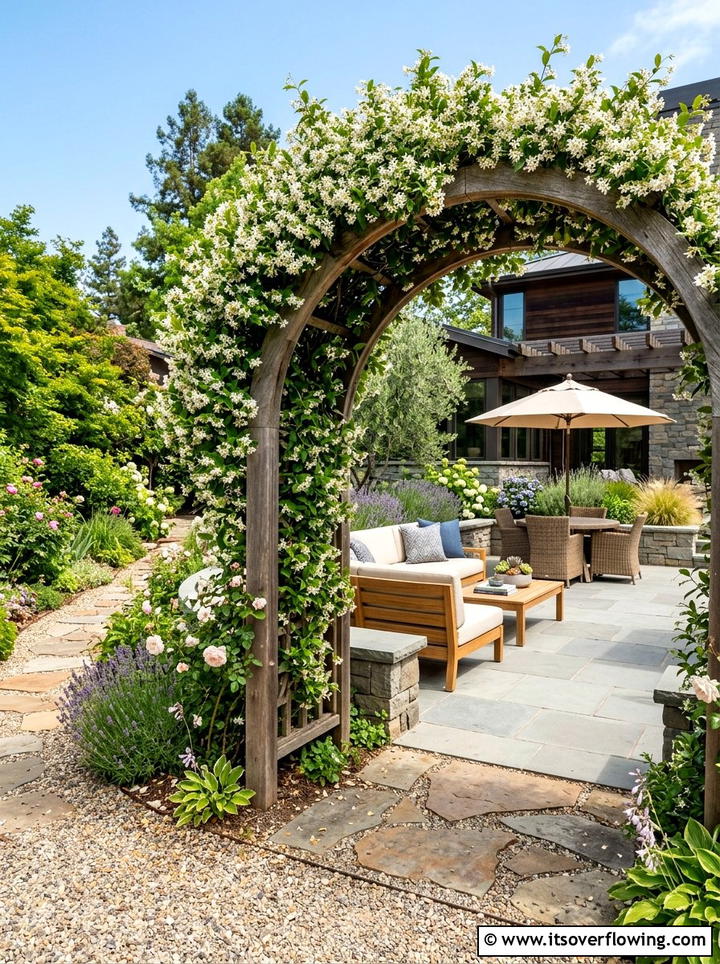 Garden arch entrance to patio - 25 garden decor ideas with garden arches