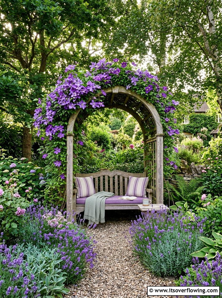 Garden arch with seating - 25 garden decor ideas with garden arches