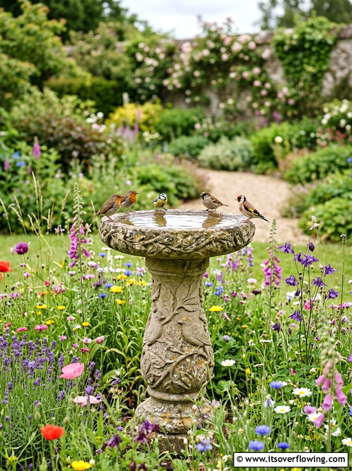 Garden bird bath - 25 garden ideas for traditional homes