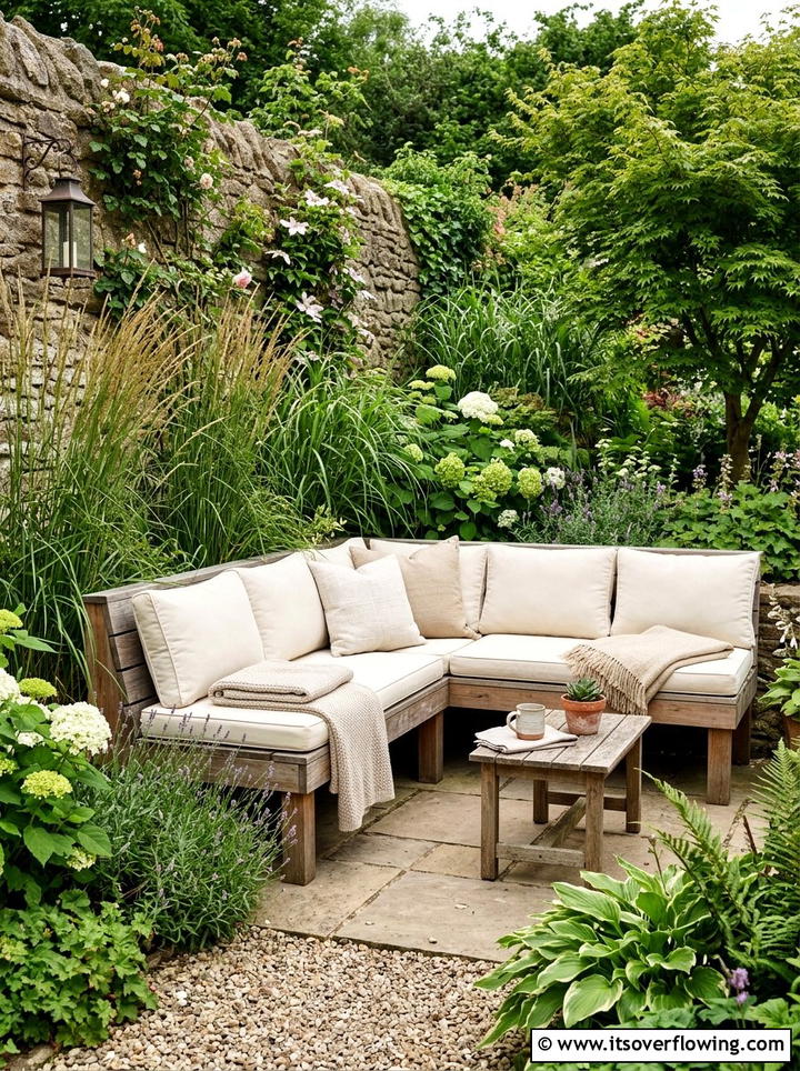 Garden corner seating - 25 backyard ideas with reading nook