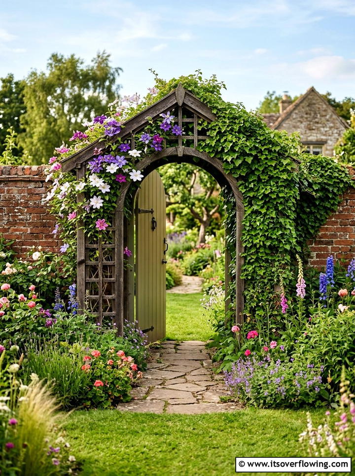 Garden door trellis - 25 garden decor ideas with old doors