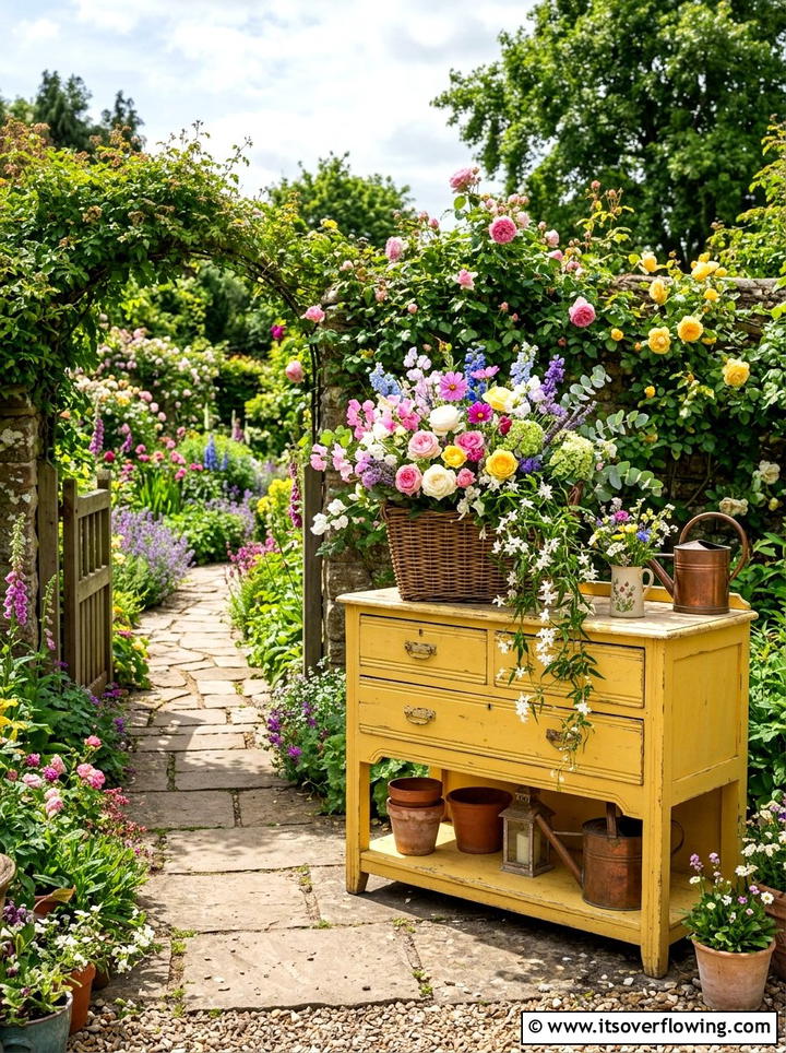 Garden entryway dresser - 25 upcycled garden ideas with old dressers