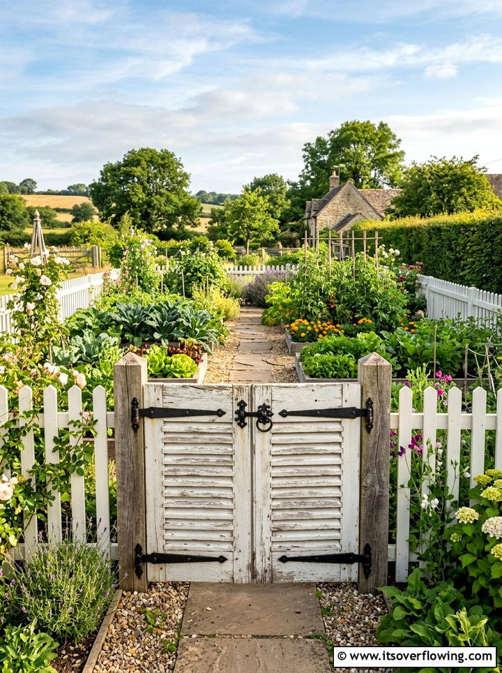 Garden gate - 25 upcycled garden ideas with old shutters
