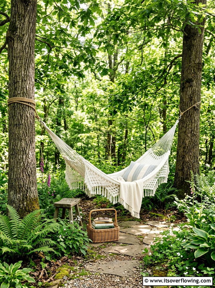 Garden hammock corner - 25 creative garden ideas with outdoor reading spaces