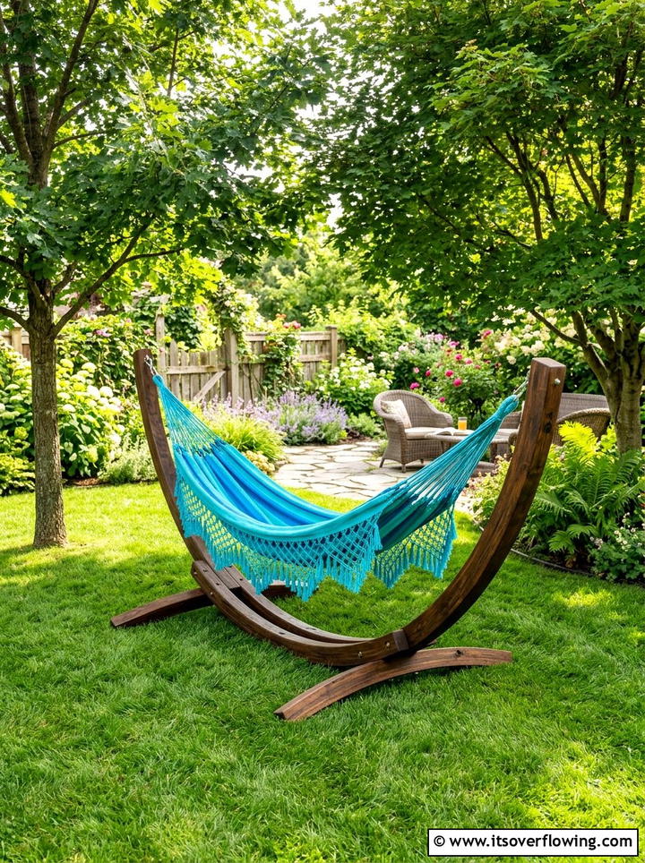 Garden hammock stand - 25 backyard ideas with tropical retreat