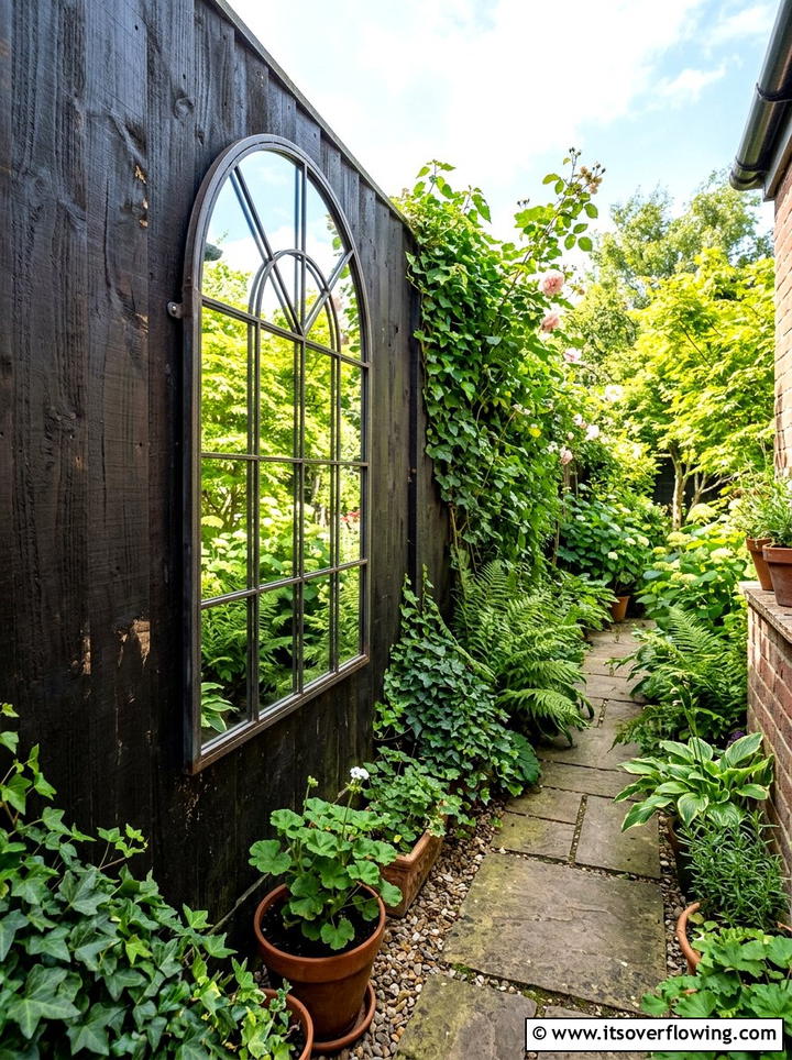 Garden mirror window - 25 upcycled garden ideas for sunny spaces