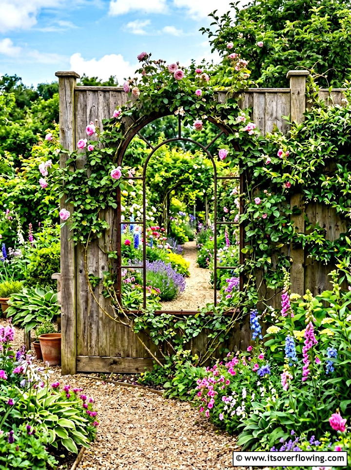 Garden mirror - 25 garden ideas for rental homes