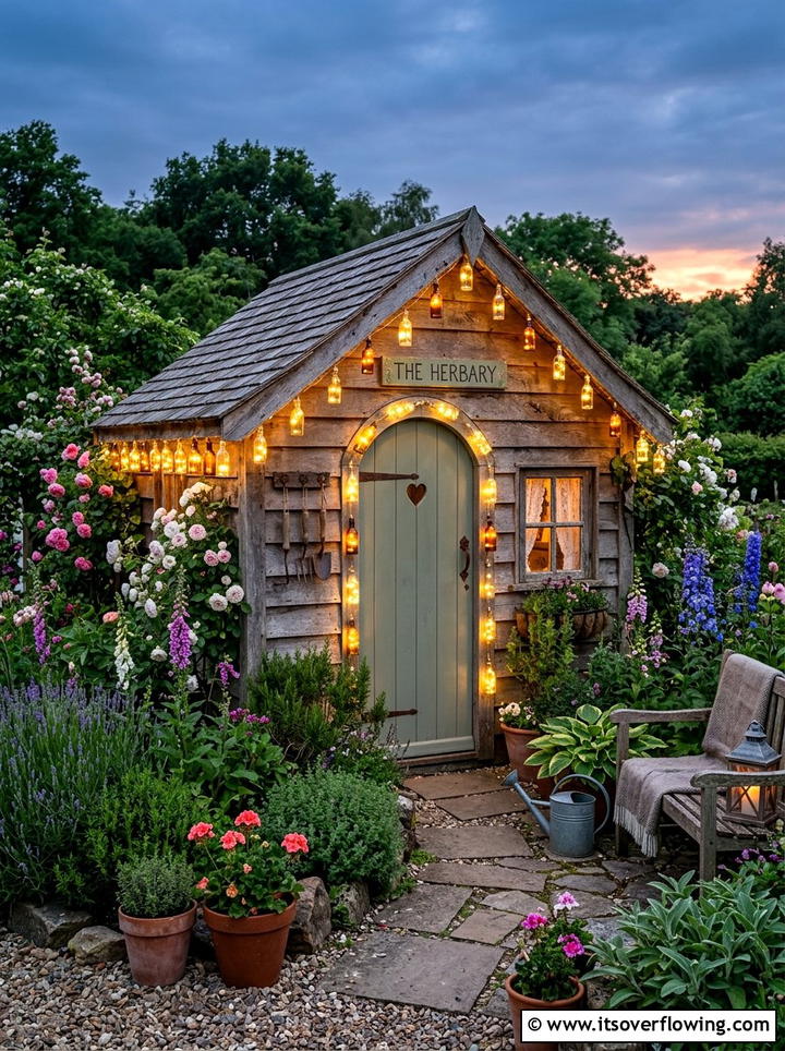 Garden shed bottle lighting - 25 garden decor ideas with bottle lights