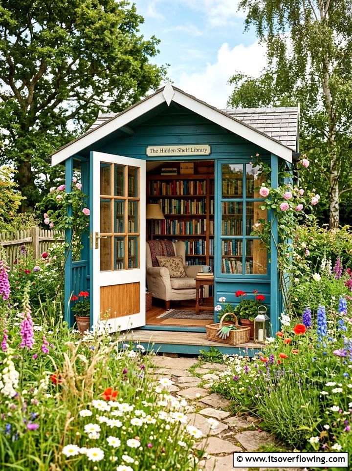 Garden shed library - 25 creative garden ideas with outdoor reading spaces