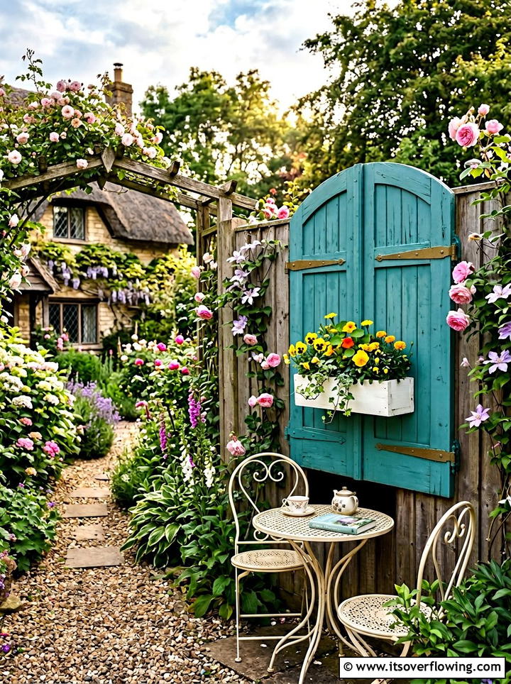 Garden shutters for fence - 25 backyard decorating ideas with fence decor