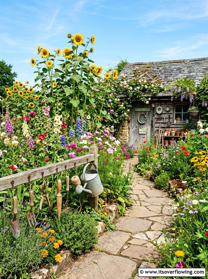 Garden tool border - 25 reusing old things ideas for garden edging