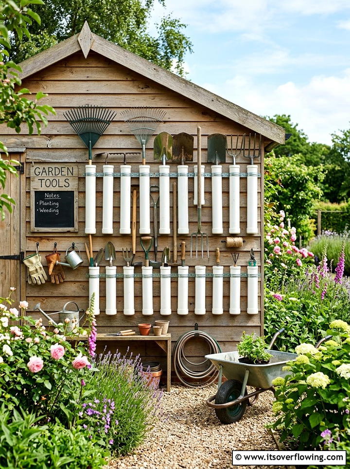 Garden tool organizer - 25 upcycled garden ideas with pvc pipes