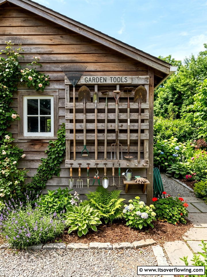Garden tool organizer - 25 creative garden ideas with pallet planters