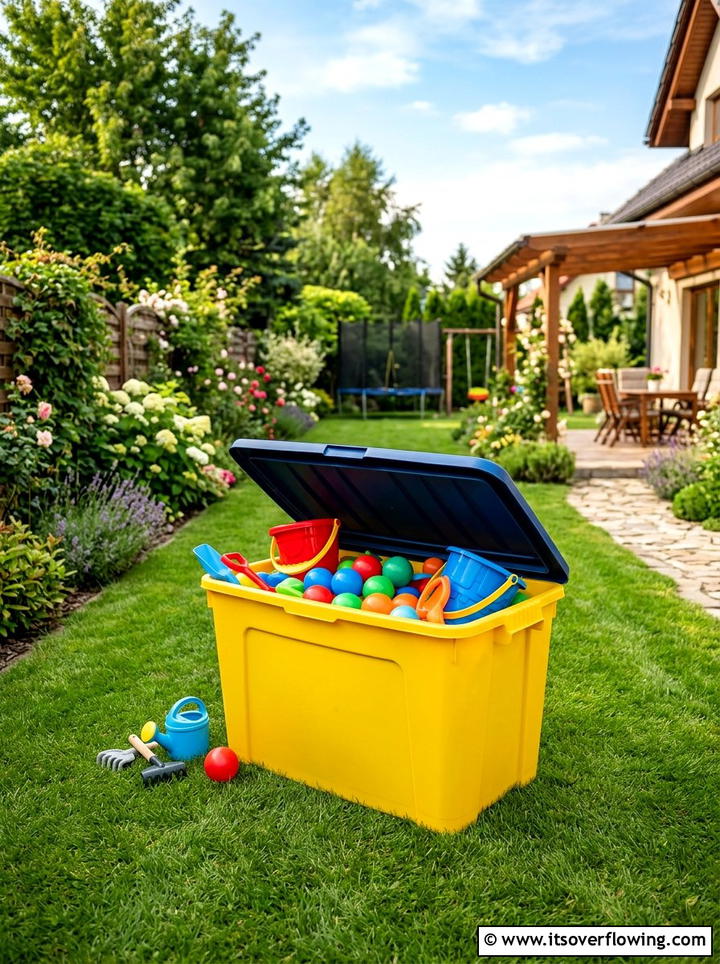Garden toy storage container - 25 recycled garden ideas with storage bins