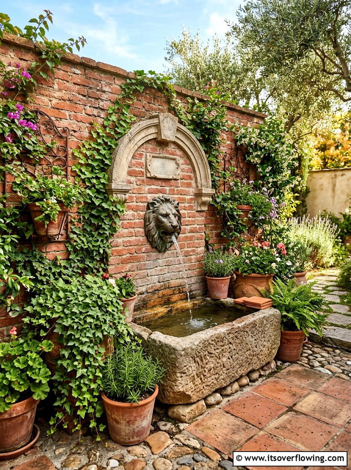 Garden wall fountain - 25 garden ideas with water features