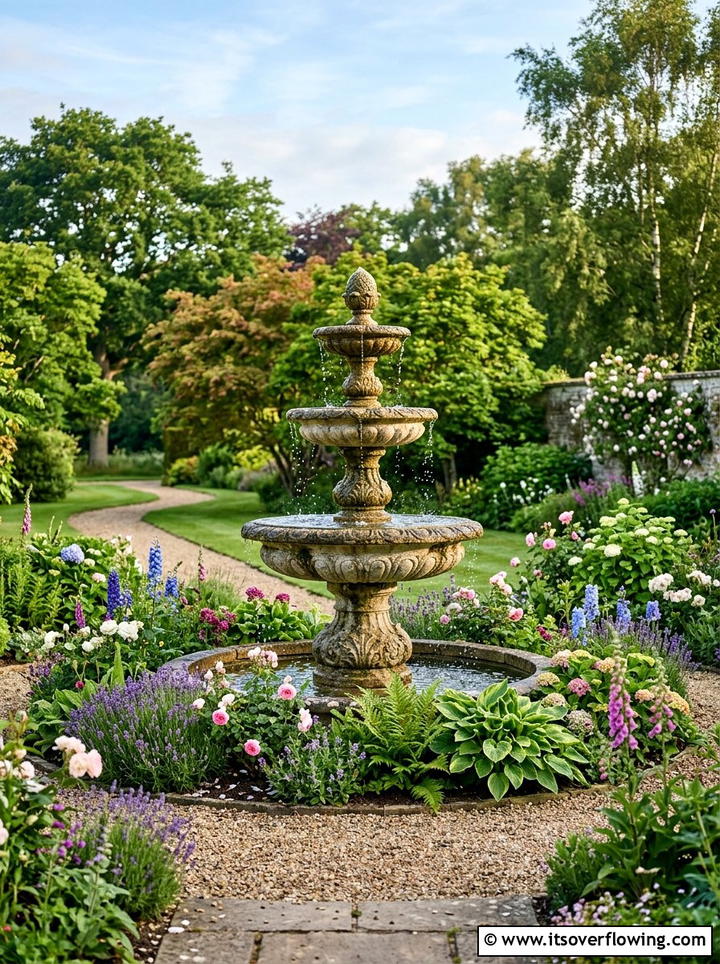 Garden water fountain - 25 garden ideas for traditional homes