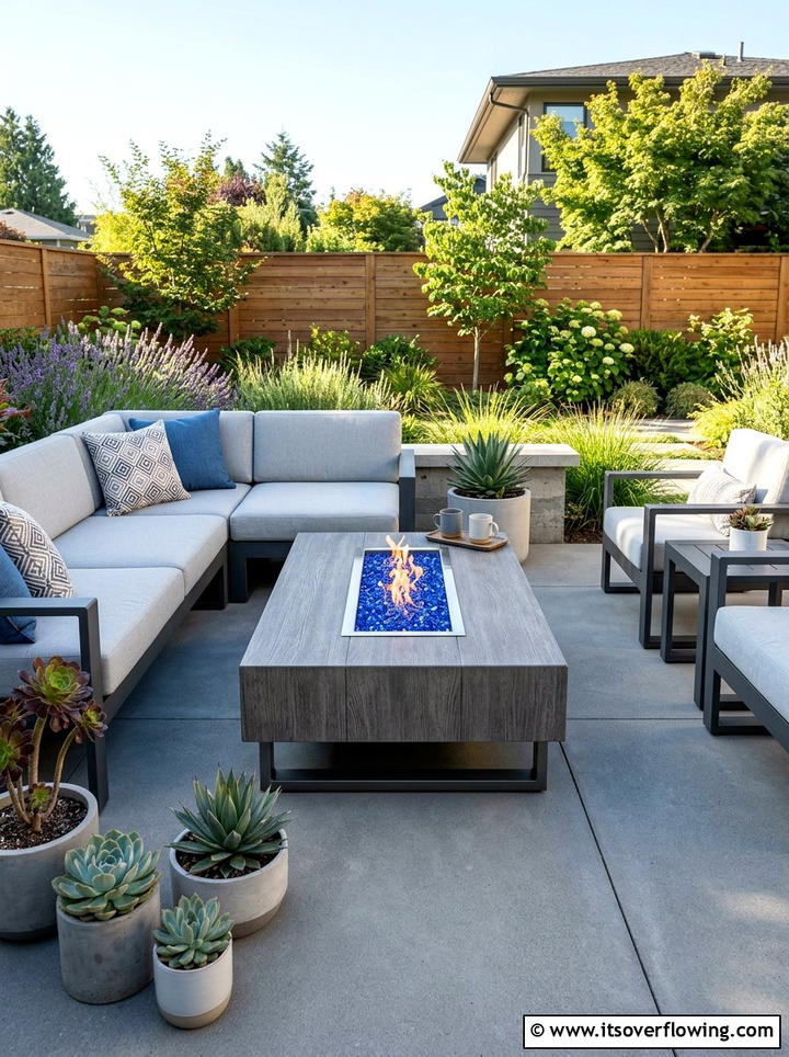 Gas fire pit table - 25 garden ideas with fire pit