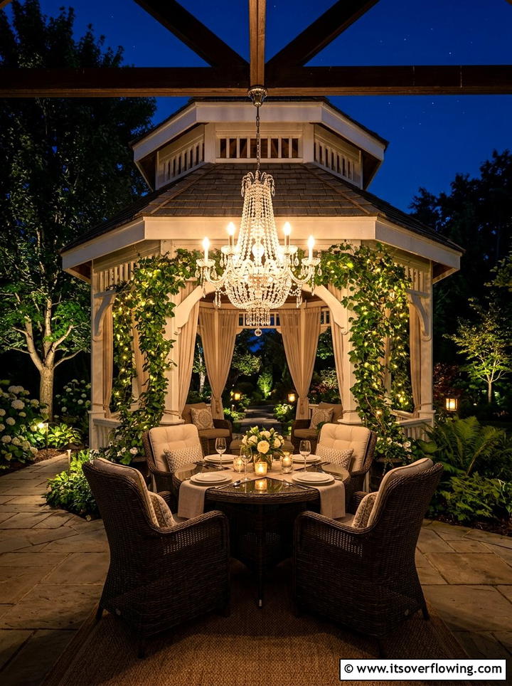 Gazebo Chandelier - 25 garden ideas with lights