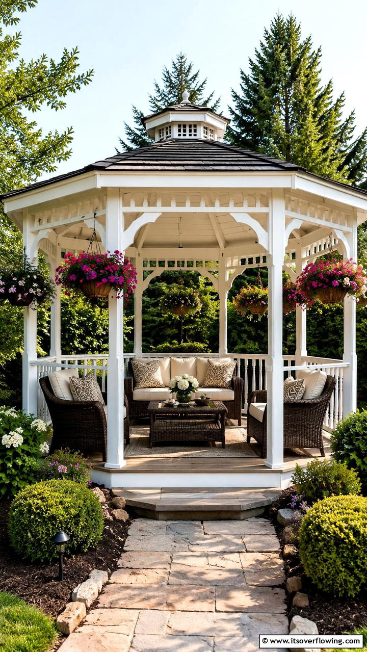 Gazebo Furniture Sets for Covered Comfort - 20 Garden Furniture Ideas to Create a Beautiful Outdoor Space