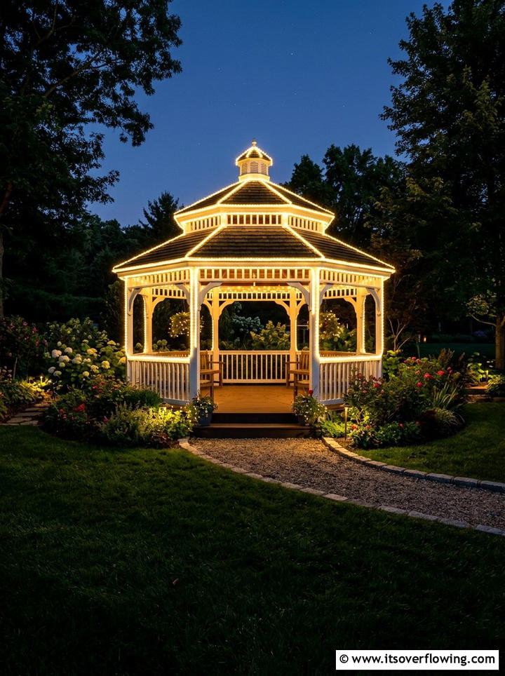 Gazebo Roof Lights - 25 garden decor ideas with holiday lights