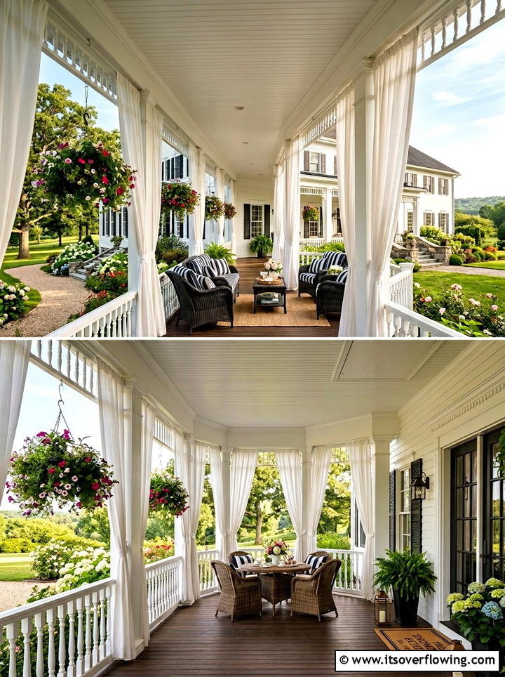Gazebo Style Front Porch Curtains - 25 front porch ideas with outdoor curtains