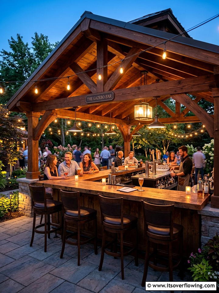 Gazebo With Bar Seating - 25 backyard ideas with gazebo