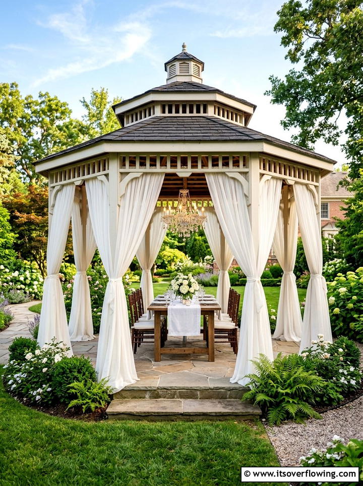 Gazebo With Curtains - 25 backyard ideas for entertaining