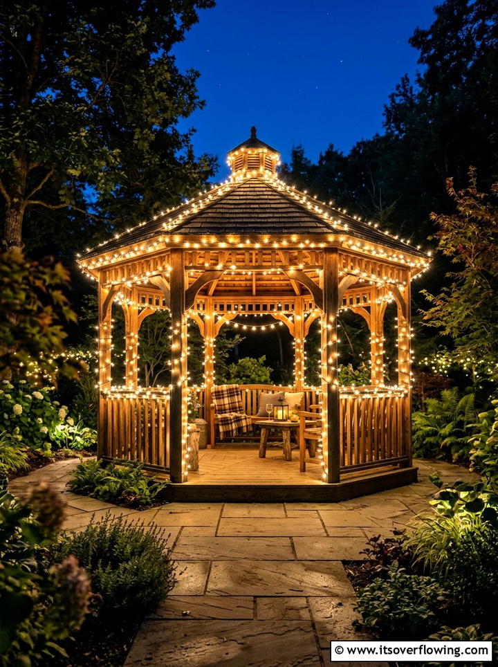 Gazebo With Fairy Lights - 25 backyard ideas with gazebo