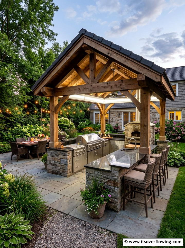 Gazebo With Outdoor Kitchen - 25 garden ideas with gazebo