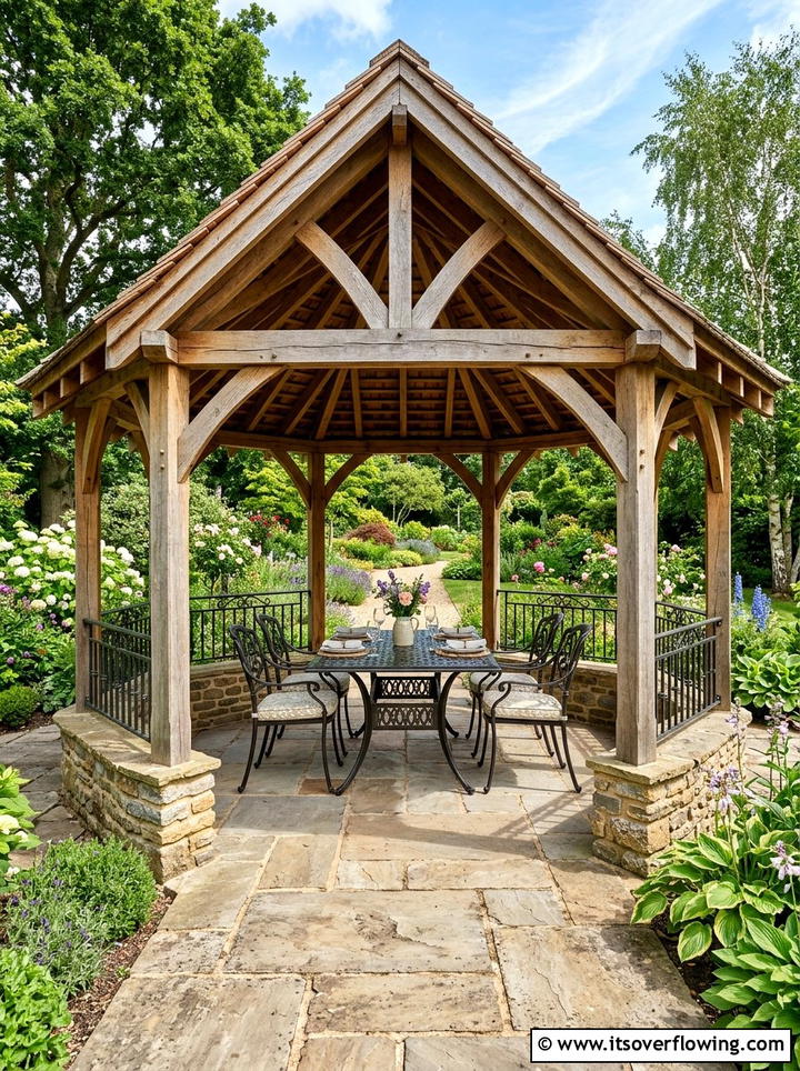 Gazebo With Stone Floor - 25 backyard ideas with gazebo