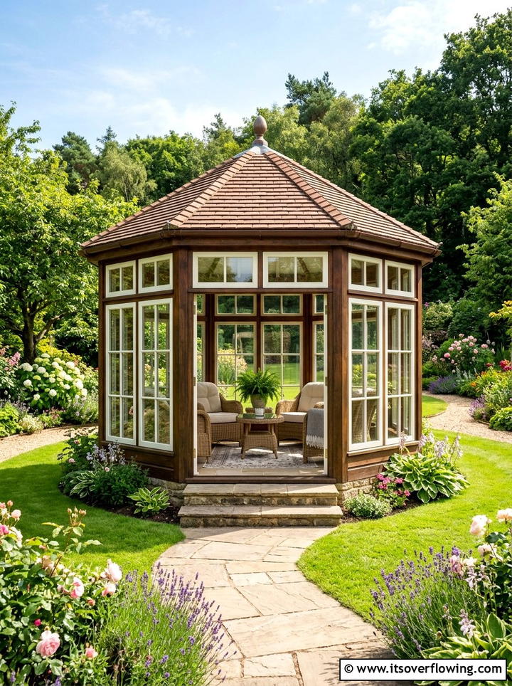 Gazebo With Window Walls - 25 backyard decorating ideas with old window decor