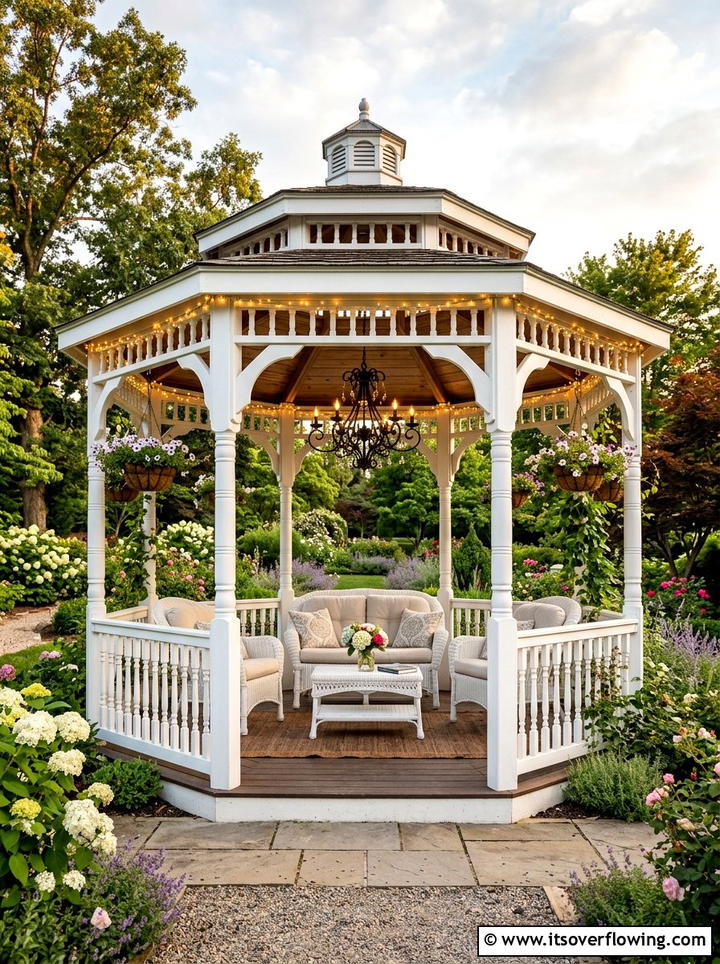 Gazebo hanging lights - 25 backyard decorating ideas with hanging lights