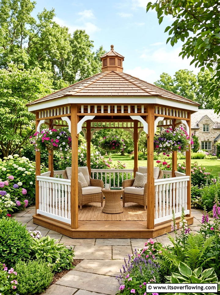 Gazebo reading sanctuary - 25 backyard ideas with reading nook