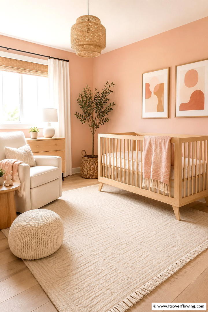 Gentle Pastel Peach - 30 Soothing Nursery Color Ideas for a Calming Atmosphere