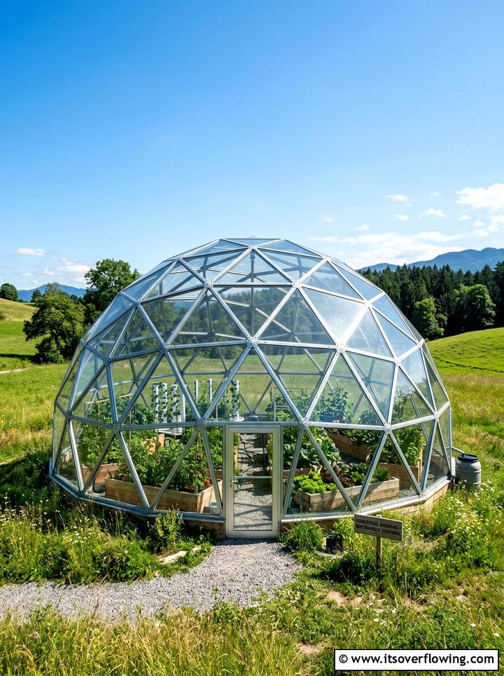 Geodesic dome greenhouse - 25 creative garden ideas with greenhouse corners