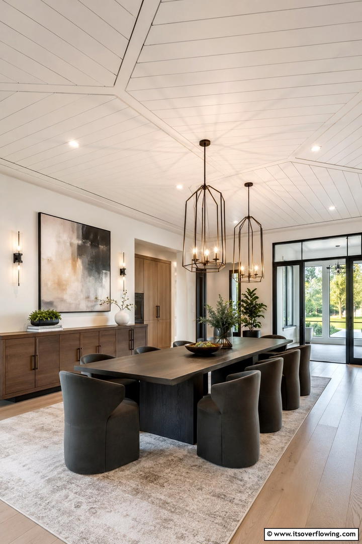 Geometric Detail Focus - 30 Shiplap Ceiling Ideas to Add Farmhouse Charm Anywhere