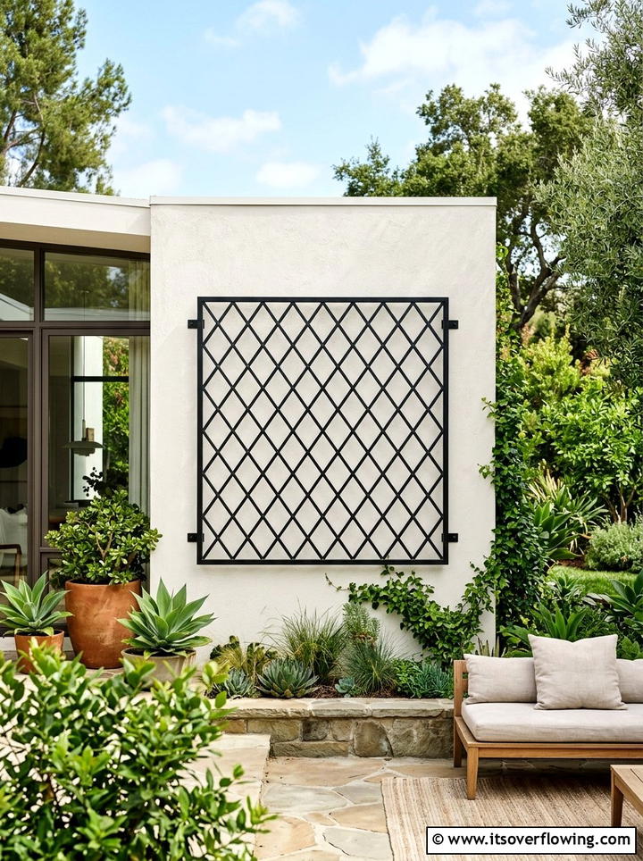 Geometric Metal Wall Grills - 25 front porch ideas with metal decor