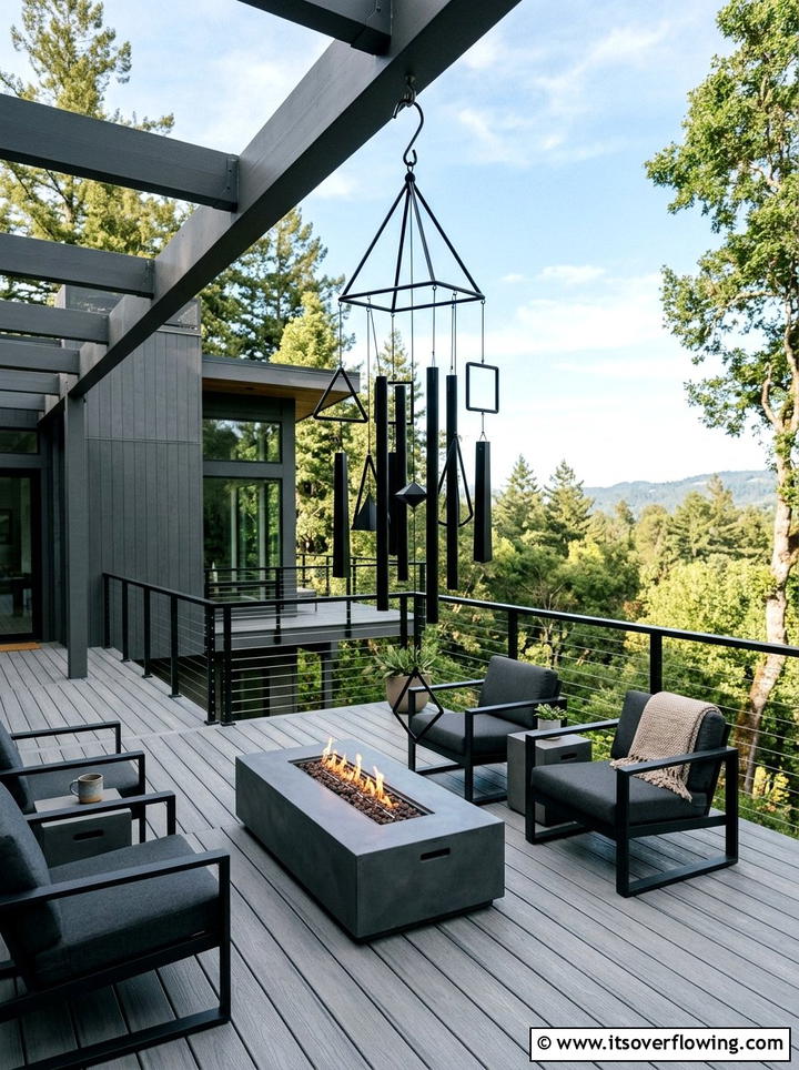 Geometric Modern Wind Chimes For Deck - 25 garden decor ideas with wind chimes
