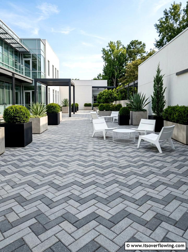 Geometric Pattern Paver - 25 garden design ideas for contemporary courtyards