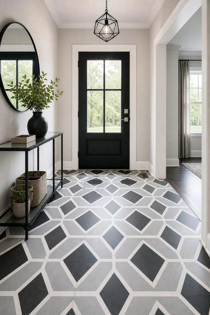 Geometric Patterns for a Modern Touch - 20 Stylish Small Entryway Tile Floor Ideas