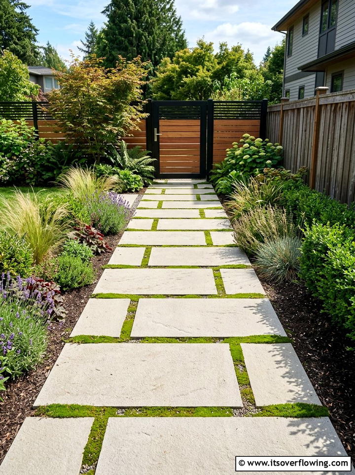 Geometric Paver Path - 25 garden design ideas with straight lines