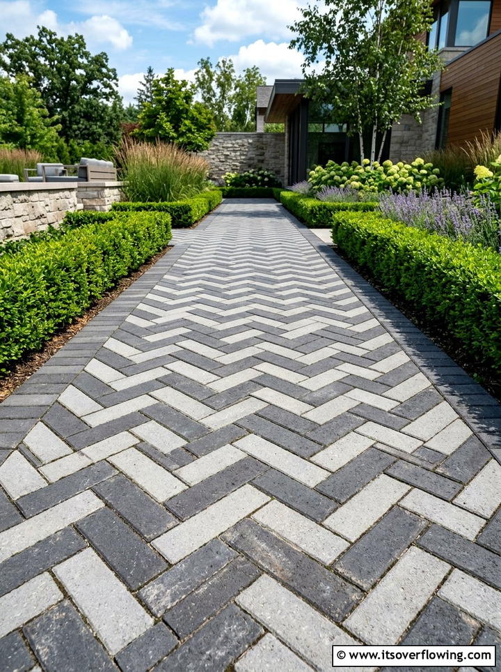 Geometric Paving Pattern - 25 garden ideas for townhouses